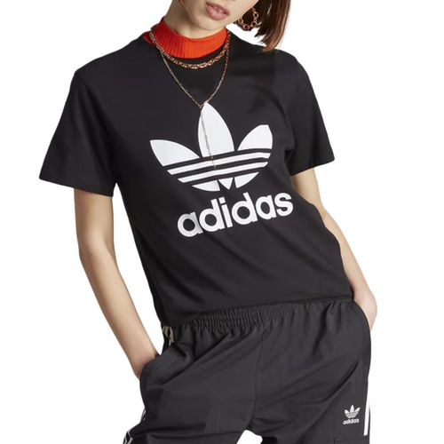 Camiseta-Feminina-Adidas-Trefoil-Preta-PRETO