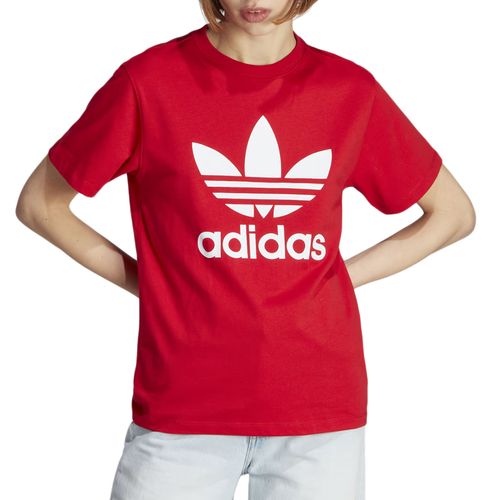 Camiseta-Feminina-Adidas-Trefoil-Vermelha-VERMELHO