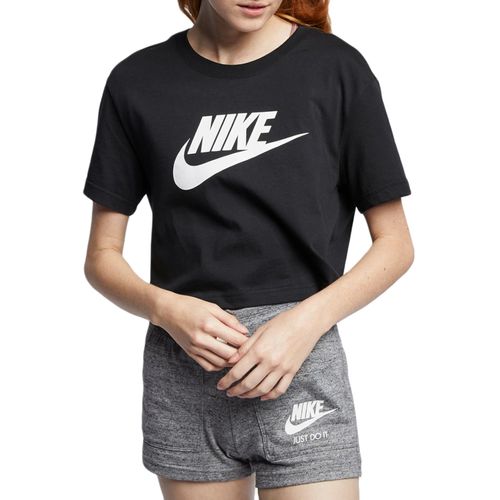 Camiseta-Feminina-Nike-Sportswear-Essential-Preta-PRETO