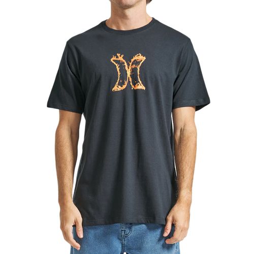 Camiseta-Masculina-Hurley-Silk-Icon-Fire-PRETO