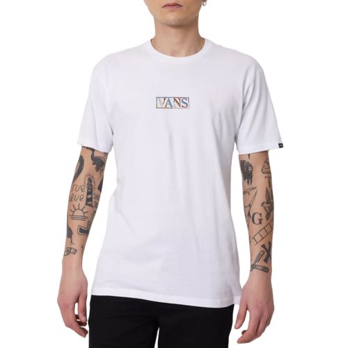 Camiseta-Masculina-Vans-Multi-Colored-Center-Logo-BRANCO