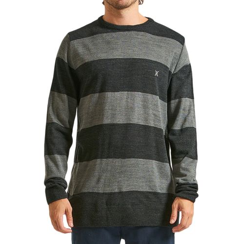 Moletom-Masculino-Hurley-Tricot-Stripe-Careca-PRETO