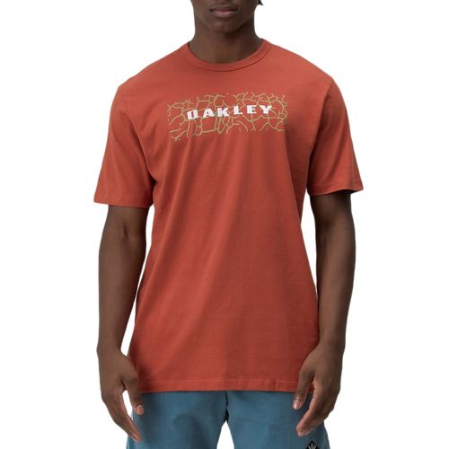 Camiseta-Masculina-Oakley-Square-Lightning-Graphic-Baked-Clay-VERMELHO