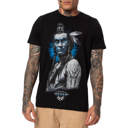 Camiseta-Masculina-Okdok-Artistic-Blue-Indian-PRETO