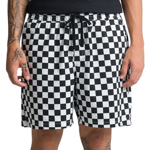 Bermuda-Masculina-Vans-Range-Relaxed-Elastic-Checkerboard-PRETO-BRANCO